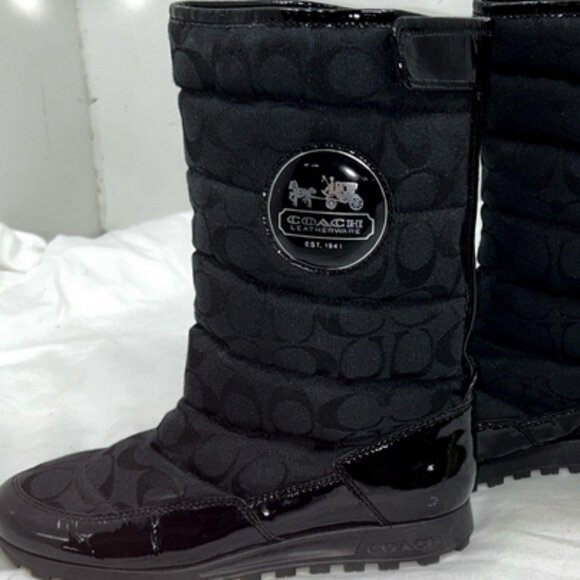 Coach Jordy Black Quilted Winter Boots - Picture 8 of 15